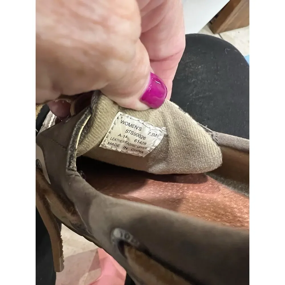 Sperry Topsider Gray Leather Lace Up Boat Shoes Sz 7.5